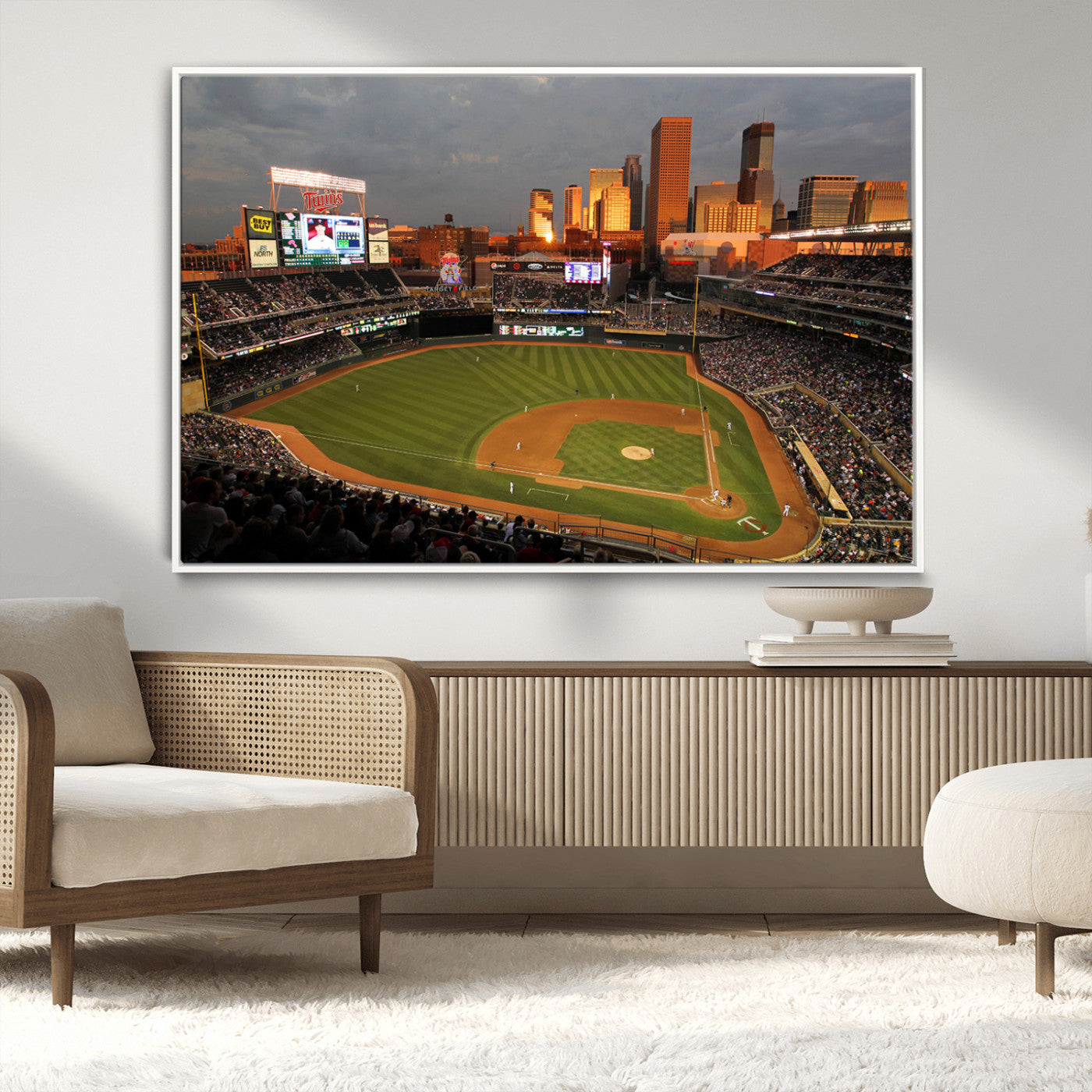 MGV-FC-36X24 - Minnesota Twins Baseball Team Print - Minneapolis Target Field Stadium Wall Art Canvas Print