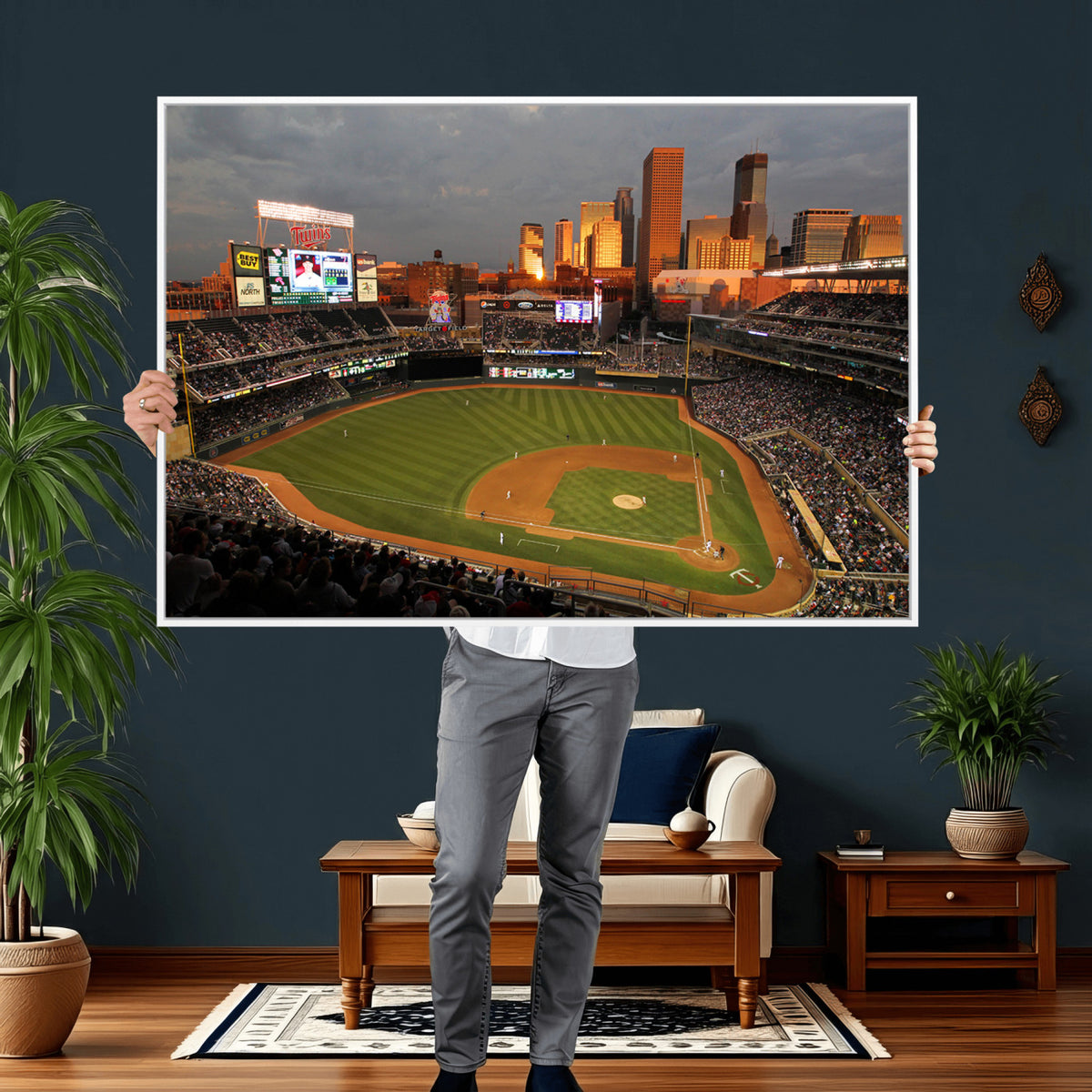 99822-MGV-CV-36X24 - Minnesota Twins Baseball Team Print, Minneapolis Target Field Stadium Wall Art
