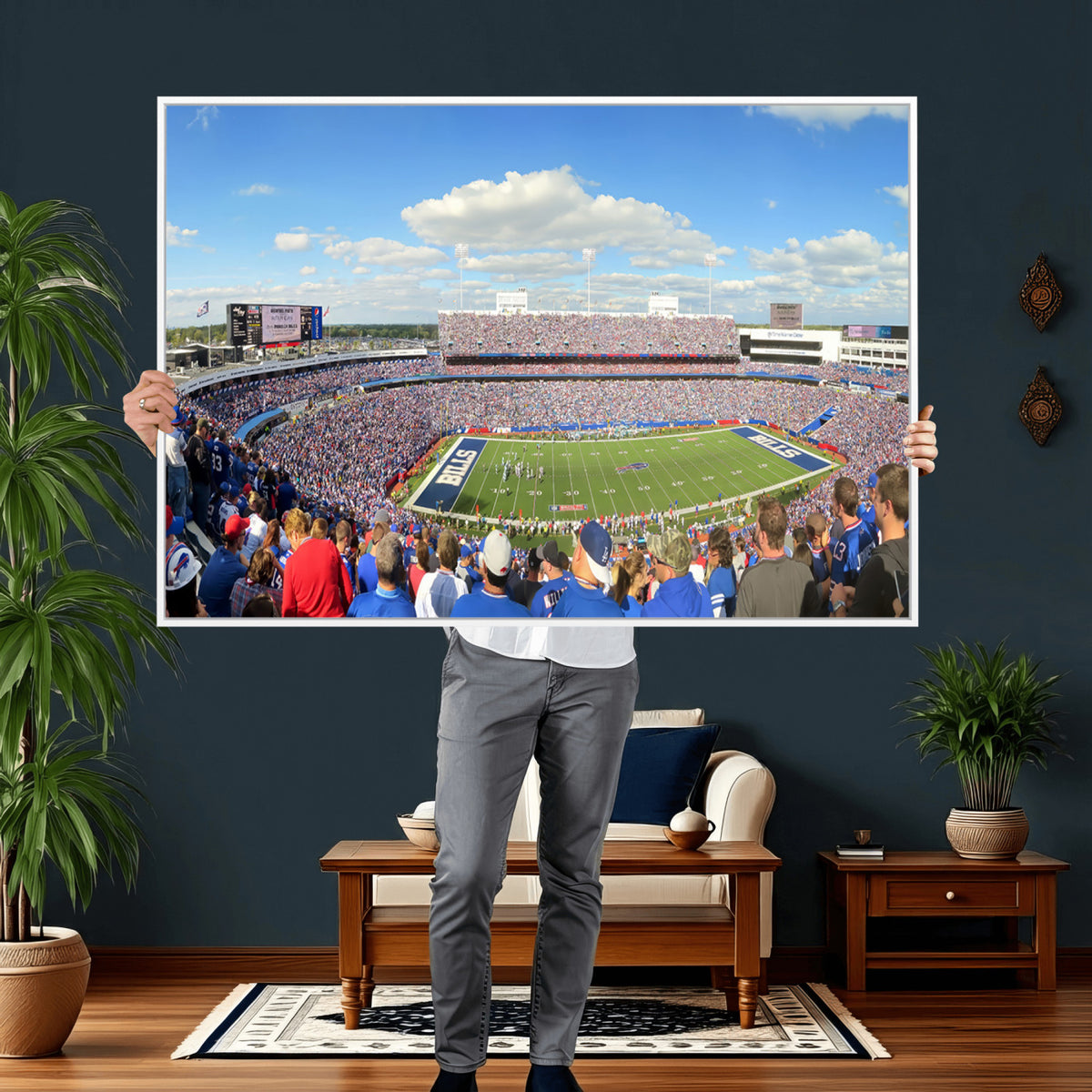 35302-MGV-CV-36X24 - Buffalo Bills NFL Football Team Print, Game Day at Buffalo Highmark Stadium