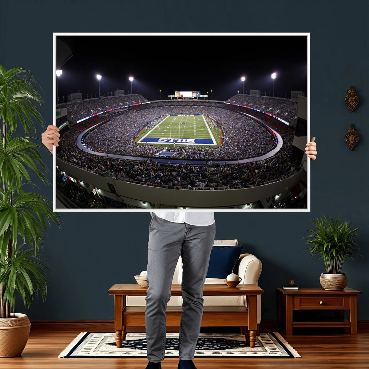 98546-MGV-CV-36X24 - Buffalo Bills NFL Football Team Print, Buffalo Highmark Stadium Wall Art