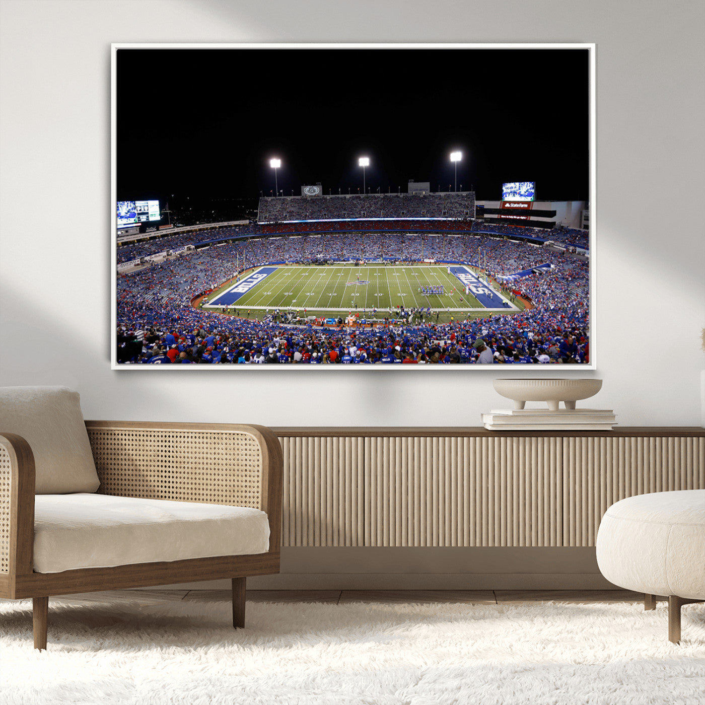 MGV-FC-36X24 - Buffalo Bills Wall Art - Buffalo Bills Stadium Canvas Print, Perfect Sports Decor for Living Rooms,
