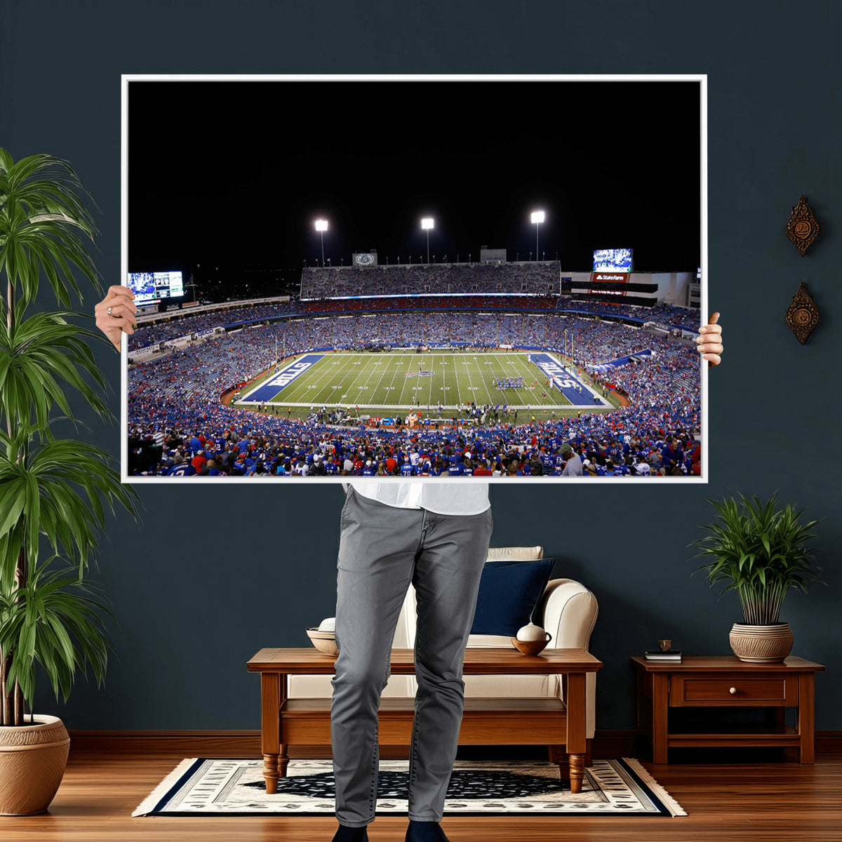 59036-MGV-CV-36X24 - Buffalo Bills Wall Art, Buffalo Bills Stadium Canvas Print for Sports Decor
