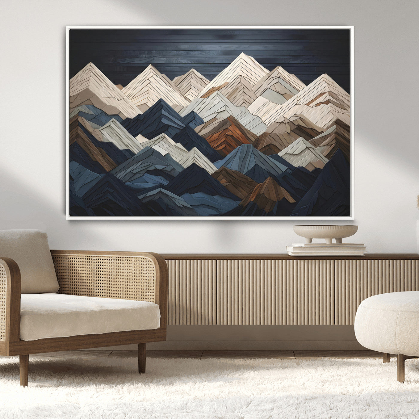 MGV-FC-36X24 - Wood Mountain Wall Art | Mountain Canvas Print Wood Decor | Ready to Hang for Cabin Decor