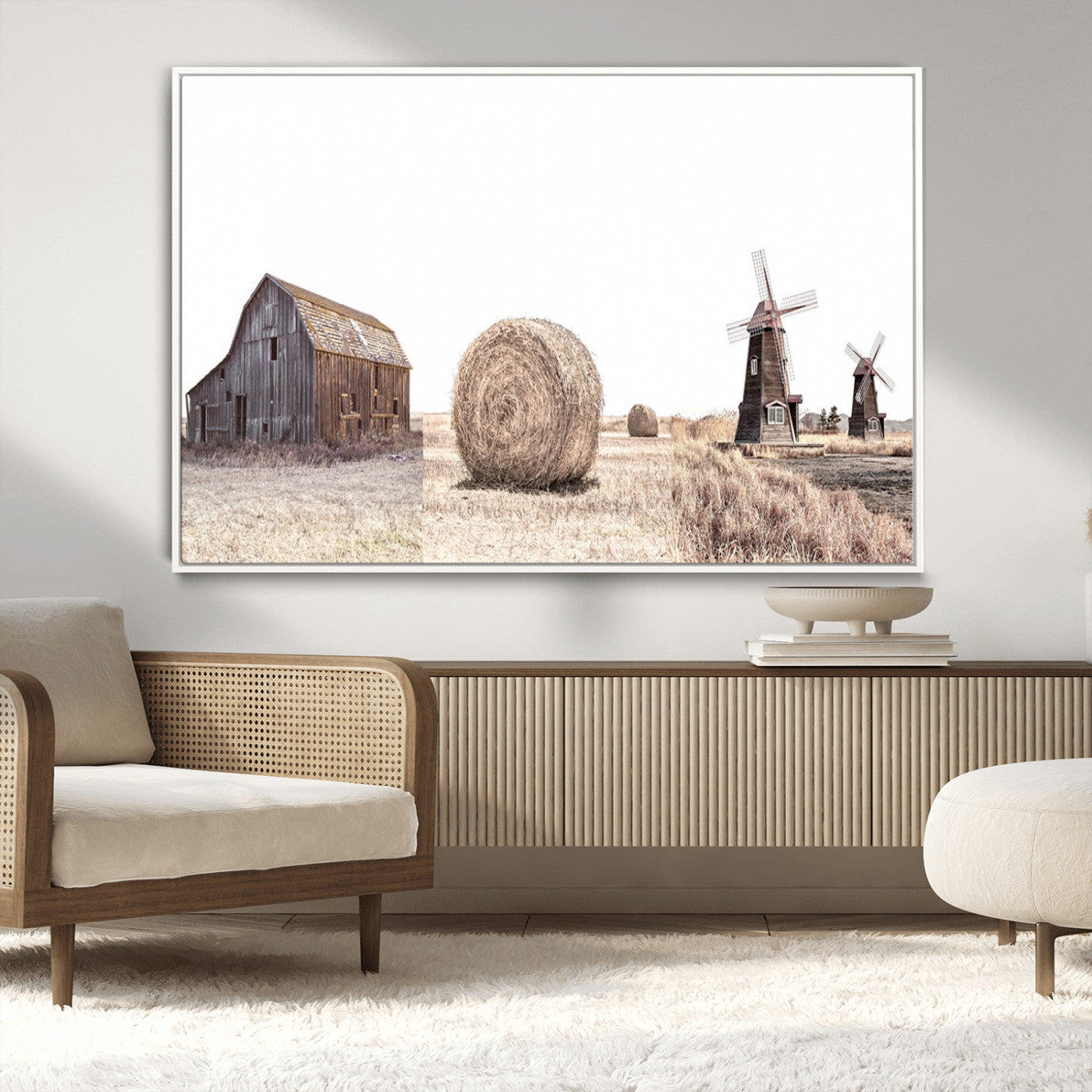MGV-FC-36X24 - Farm Prints Set, Set of 3 Farmhouse Wall Art, Country House Decor, Barn Print, Wheat Print,