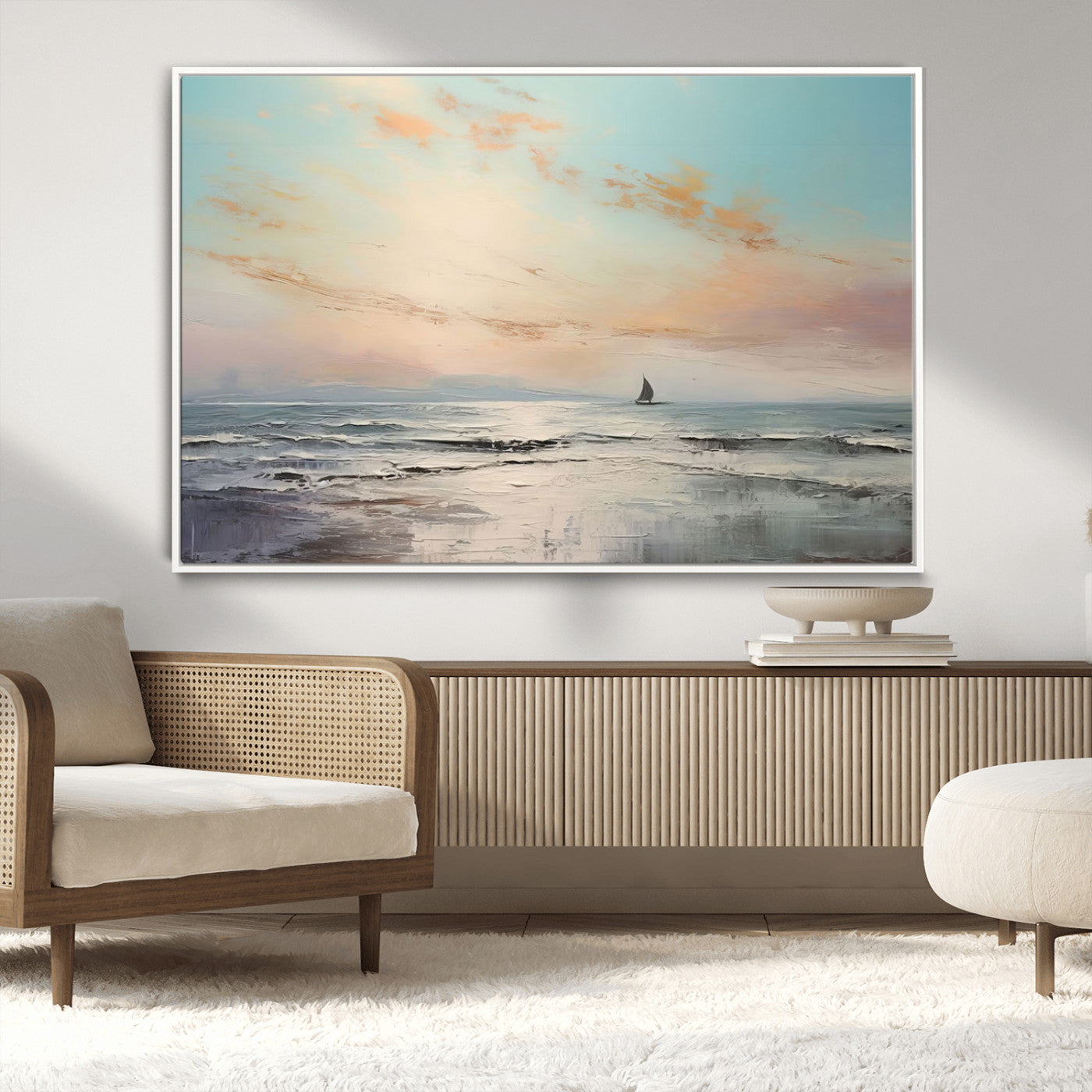 MGV-FC-36X24 - Abstract Ocean Wall Art -  Boat Wall Art Canvas Print