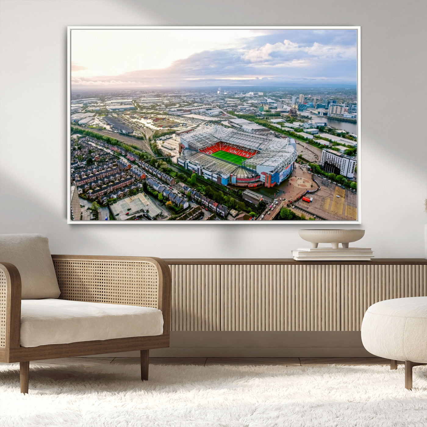 MGV-FC-36X24 - Old Trafford Manchester United Stadium Wall Art Canvas Print - Aerial View Stadium, Old Trafford