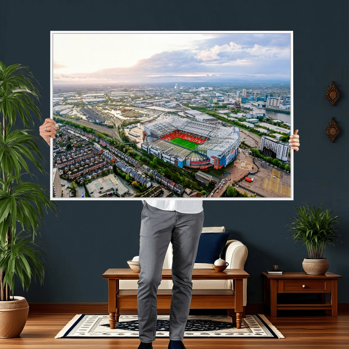 85657-MGV-CV-36X24 - Old Trafford Manchester United Stadium Wall Art Canvas Print