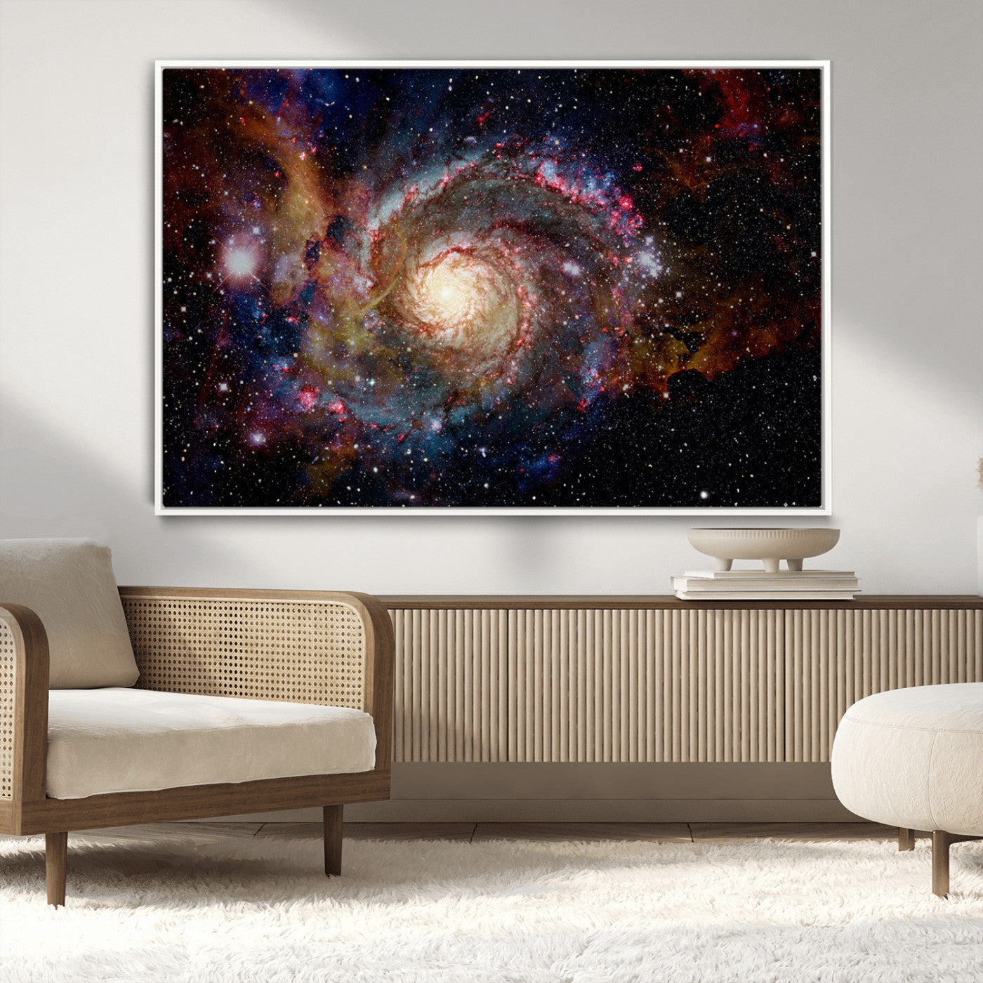 MGV-FC-36X24 - Nebula and Galaxies in Space Wall Art Canvas Print, Spiral Galaxy Wall Art Canvas Print