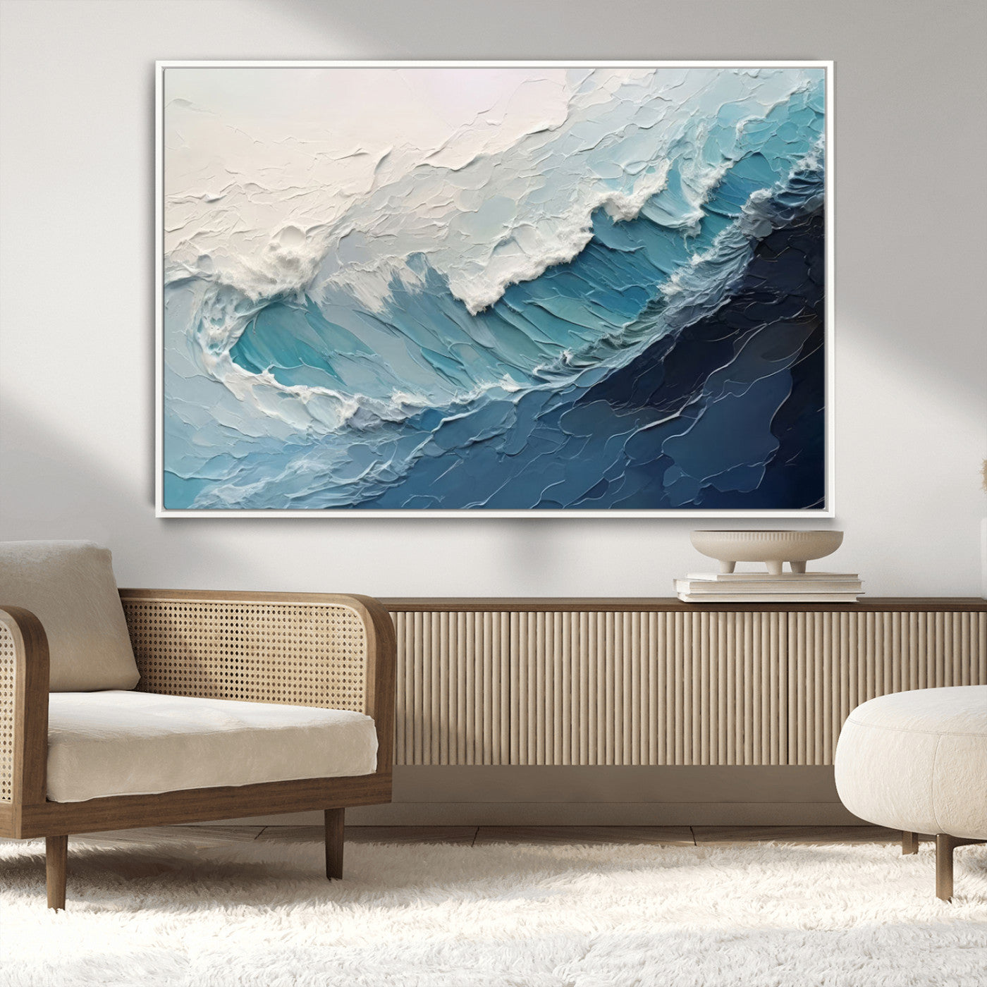 MGV-FC-36X24 - Ocean Wave Canvas Wall Art Print - Coastal Wall Decor for Living Room - Large Ocean Wave Wall Art