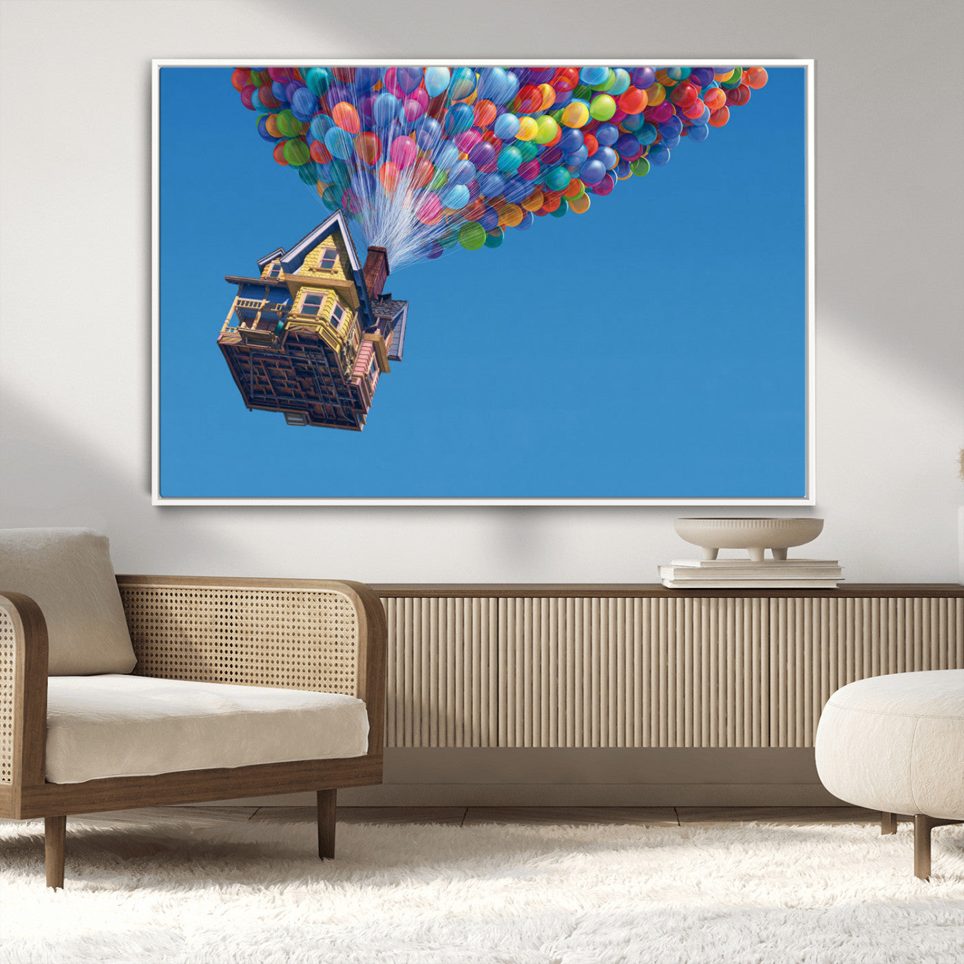 MGV-FC-36X24 - Carl Fredricksen, Up Movie Wall Art, Balloons Wall Art, Air Balloons for Kids Room Print