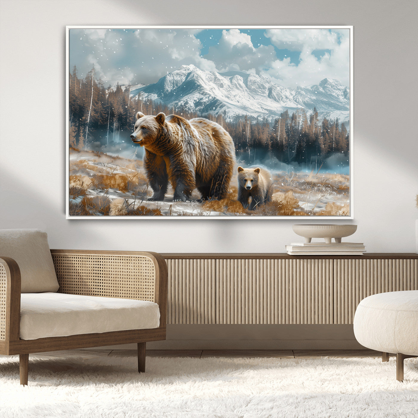 MGV-FC-36X24 - Bear and Baby Bear Wall Art Canvas Print