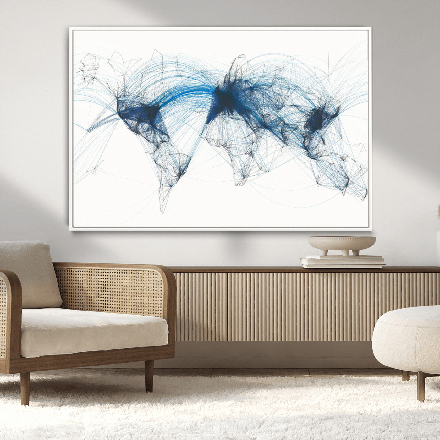 MGV-FC-36X24 - Push Pin World Map Canvas Print – Framed Wall Art for Couples to Track Their Travels – Anniversary