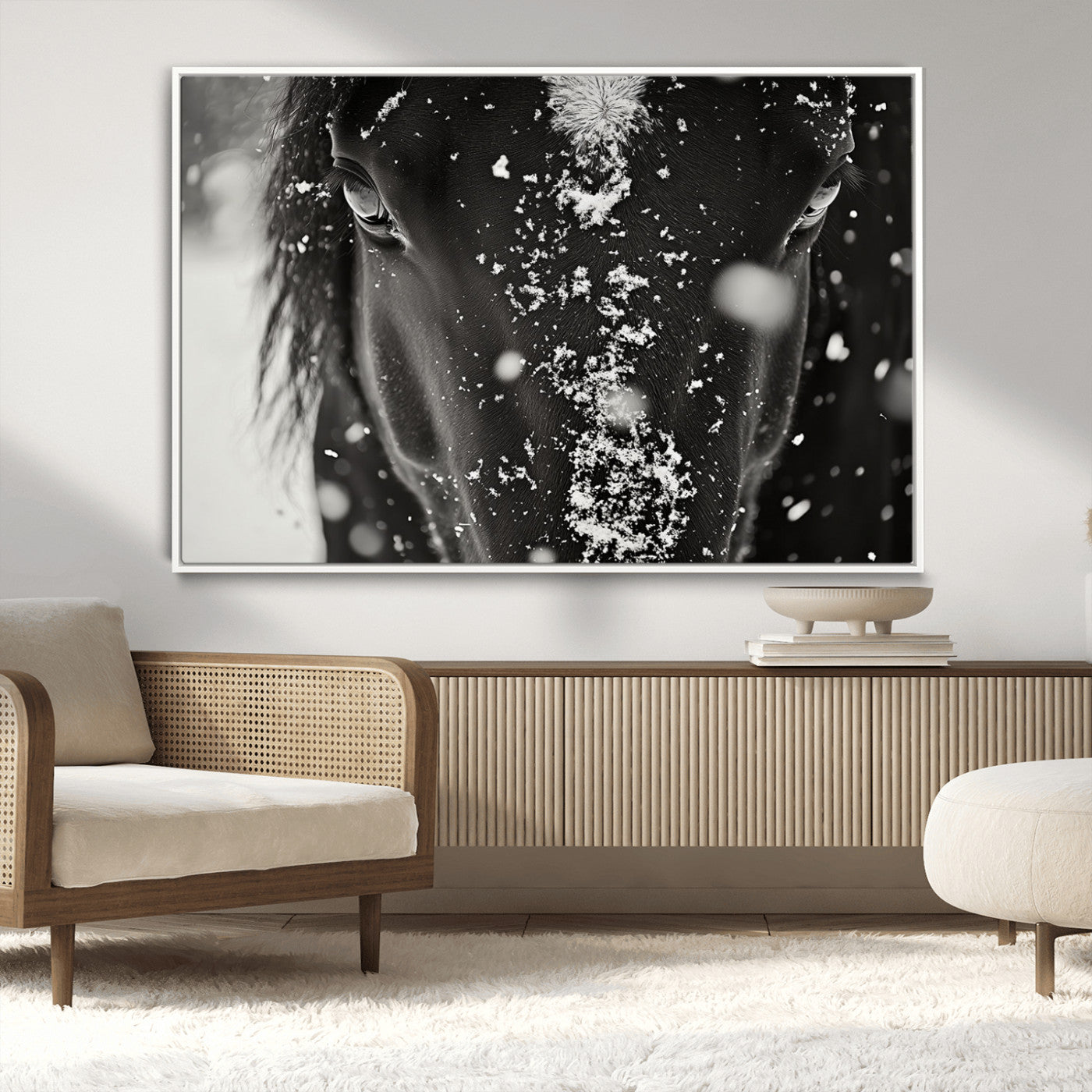 MGV-FC-36X24 - Winter Horse Snow Wall Art Canvas Print