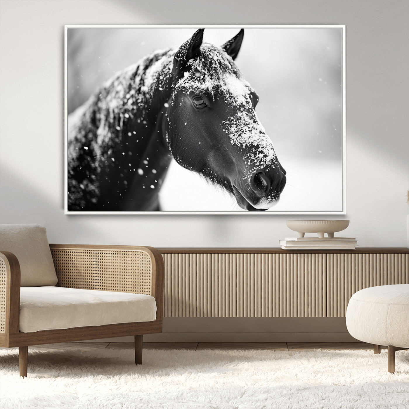 MGV-FC-36X24 - Horse Canvas Print - Winter Horse Snow Wall Art Canvas Print