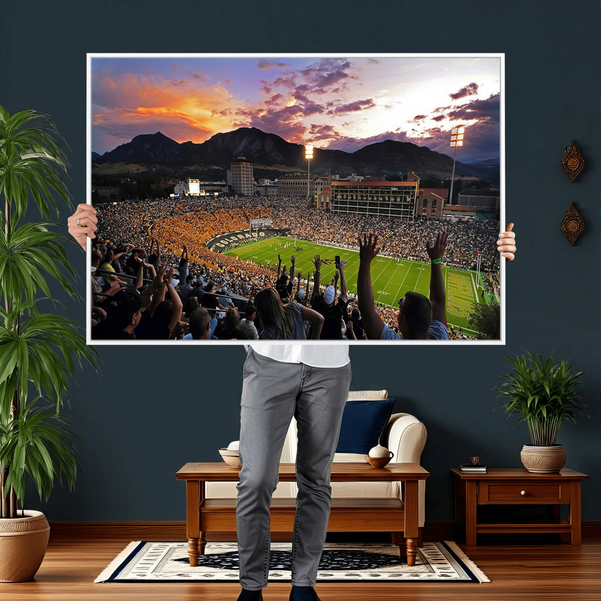 52579-MGV-CV-36X24 - Folsom Field, University of Colorado Buffaloes Football, Framed and Ready to Hang