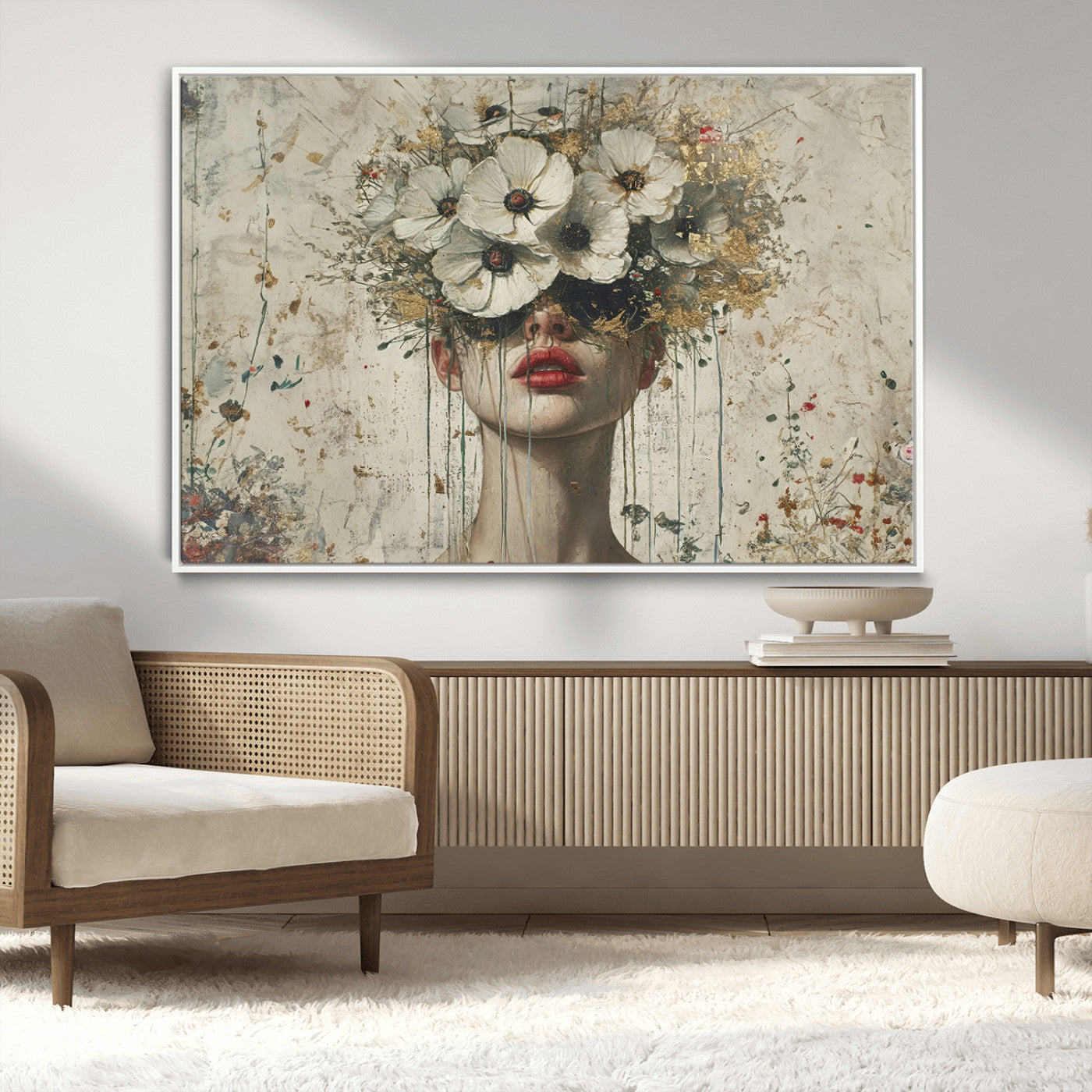 MGV-FC-36X24 - Abstract Floral Women Patel Wall Art Canvas Print