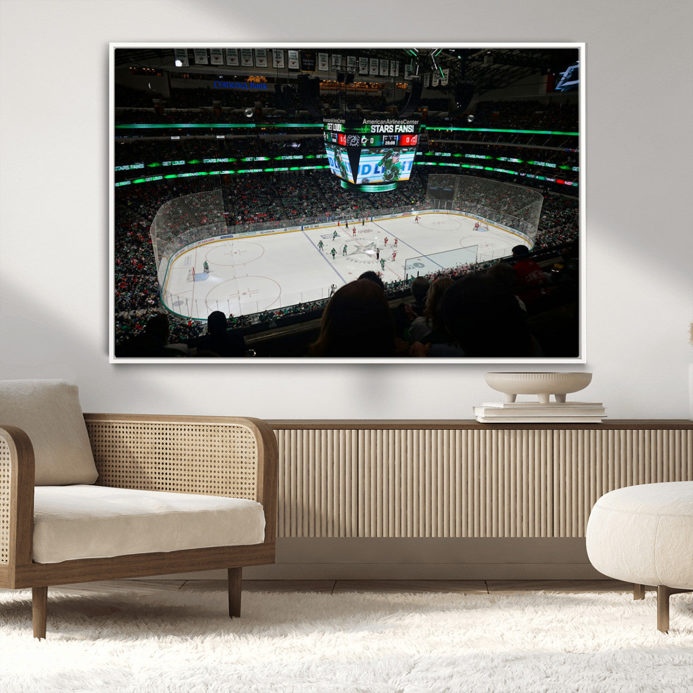 MGV-FC-36X24 - American Airlines Center Dallas Stars Wall Art Canvas Print - Dallas Hockey Arena Stadium Print