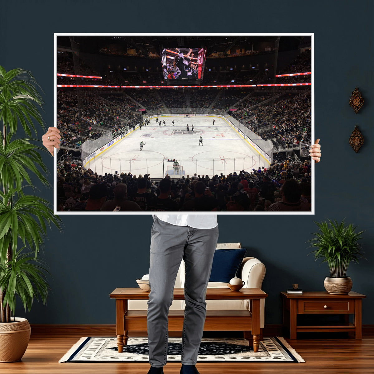 14802-MGV-CV-36X24 - T Mobile Arena Paradise Nevada Vegas Golden Knights Ice Hockey Stadium