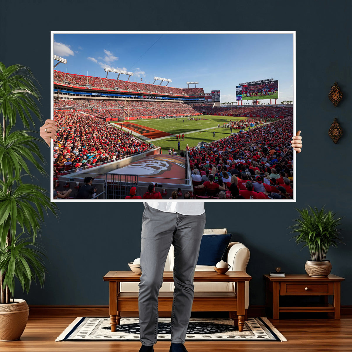 65229-MGV-CV-36X24 - Florida Tampa Raymond James Stadium Wall Art Canvas Print - NFL Football Stadium Print