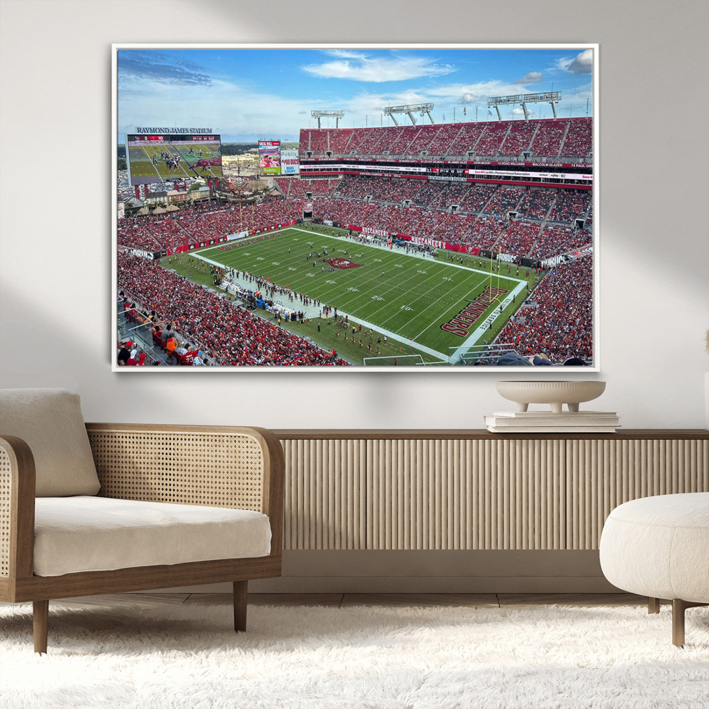 MGV-FC-36X24 - Florida Tampa Raymond James Stadium Wall Art Canvas Print - NFL Football Stadium Print Canvas