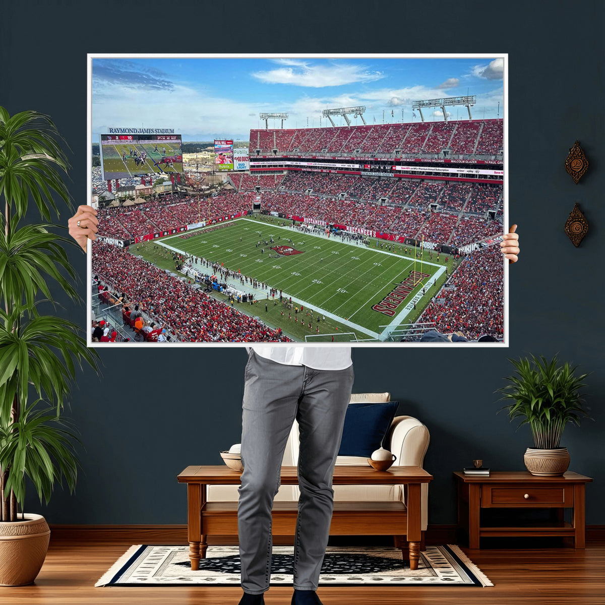 52828-MGV-CV-36X24 - Florida Tampa Raymond James Stadium Wall Art Canvas Print - NFL Football Stadium Print Canvas