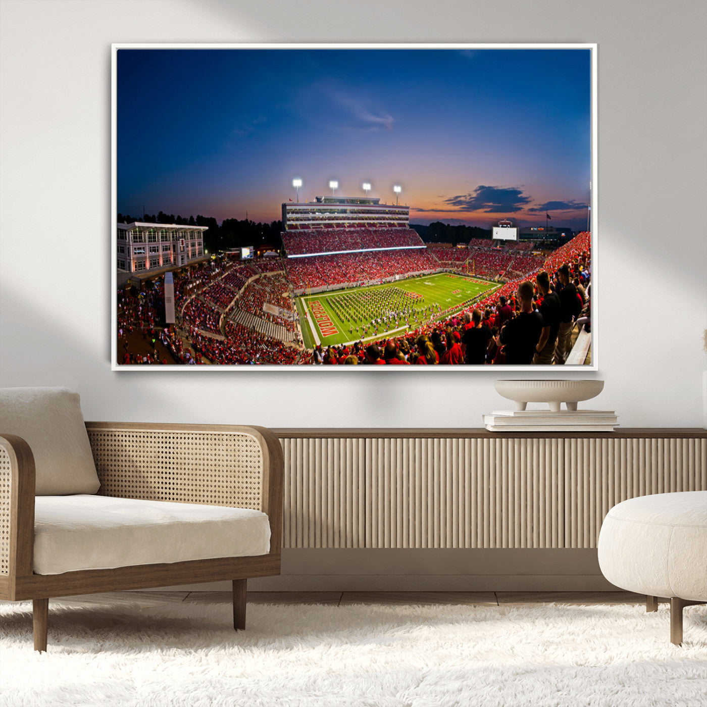 MGV-FC-36X24 - NC State Wolfpack Football Team Print - Raleigh Carter-Finley Stadium Wall Art Canvas Print