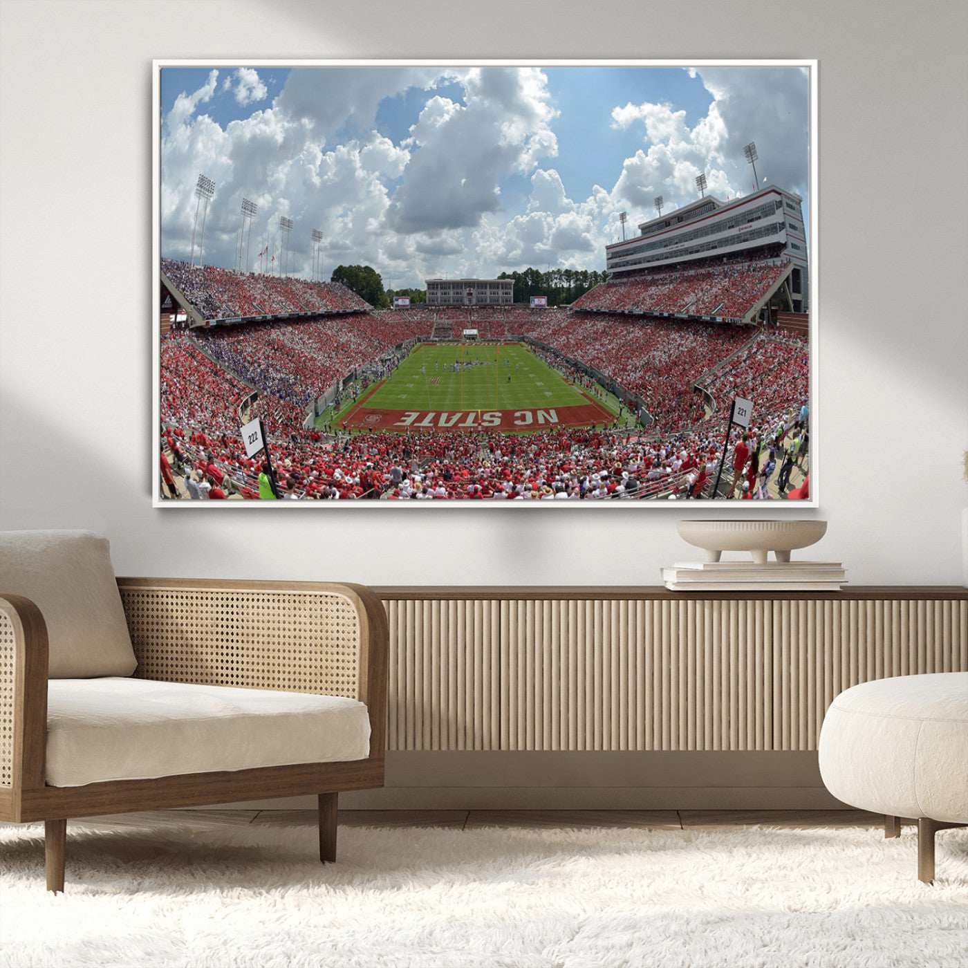 MGV-FC-36X24 - NC State Wolfpack Football Team Print Canvas- Raleigh Carter-Finley Stadium Wall Art Canvas Print