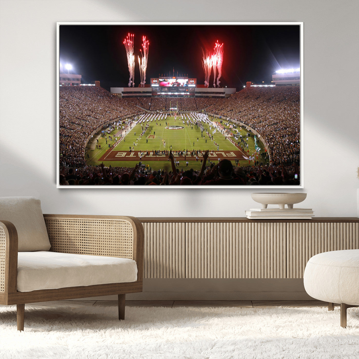 MGV-FC-36X24 - Framed Florida State Seminoles Football Team Print - Tallahassee Doak Campbell Stadium Wall Art