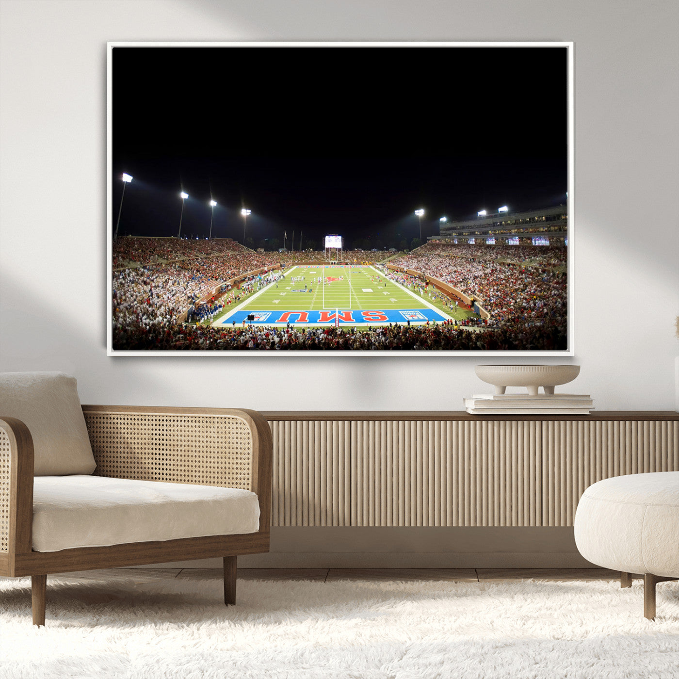 MGV-FC-36X24 - SMU Mustangs Football Team Print - Dallas Gerald J. Ford Stadium Wall Art Canvas Print
