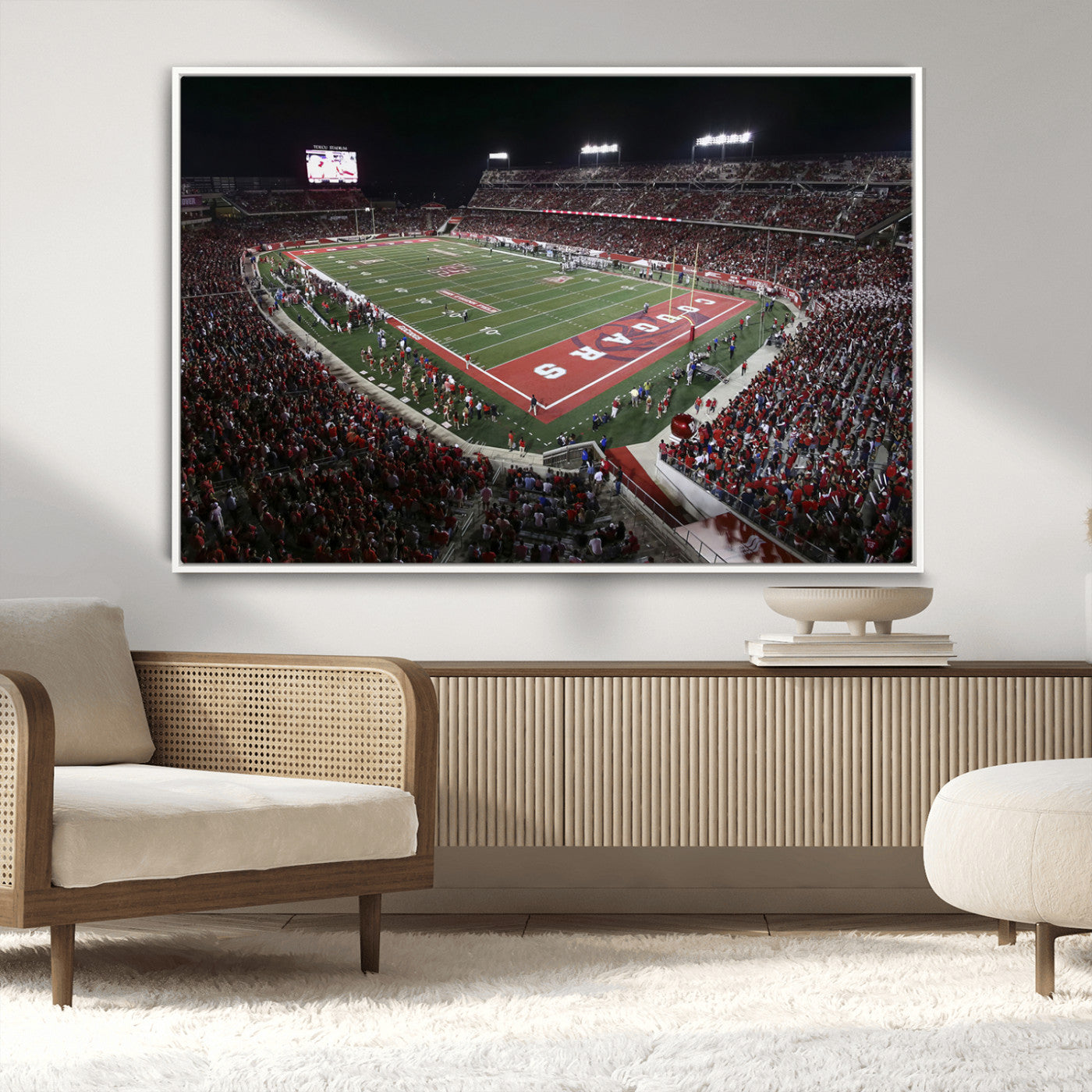 MGV-FC-36X24 - Houston Cougars Football Team Print - Houston TDECU Stadium Wall Art Canvas Print