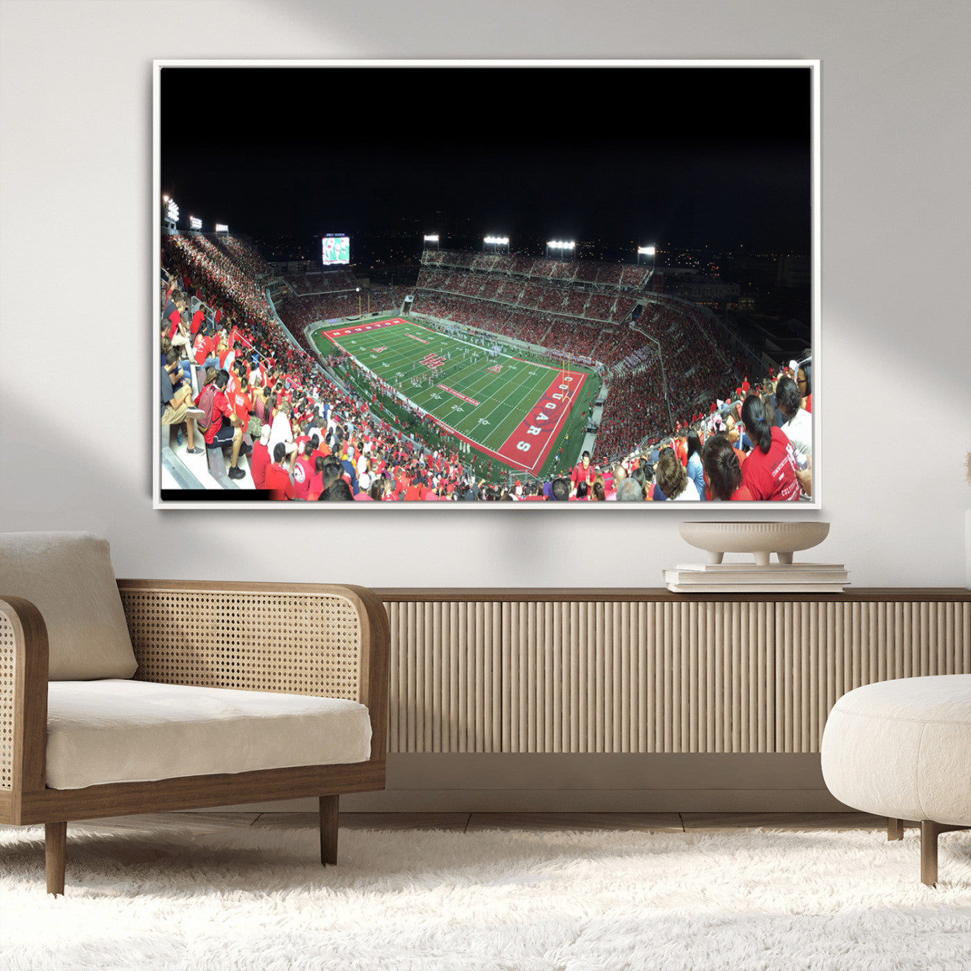 MGV-FC-36X24 - Houston Cougars Football Team Print - Houston TDECU Stadium Wall Art Canvas Print