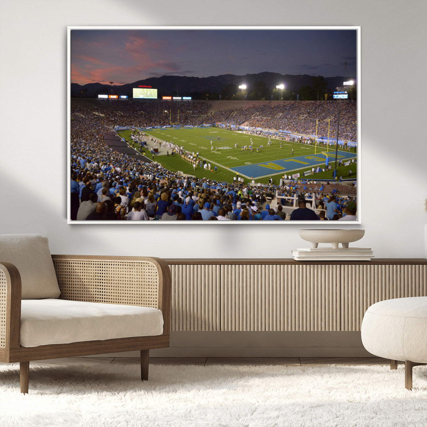 MGV-FC-36X24 - UCLA Bruins Football Team Print - Pasadena Rose Bowl Stadium Wall Art Canvas Print