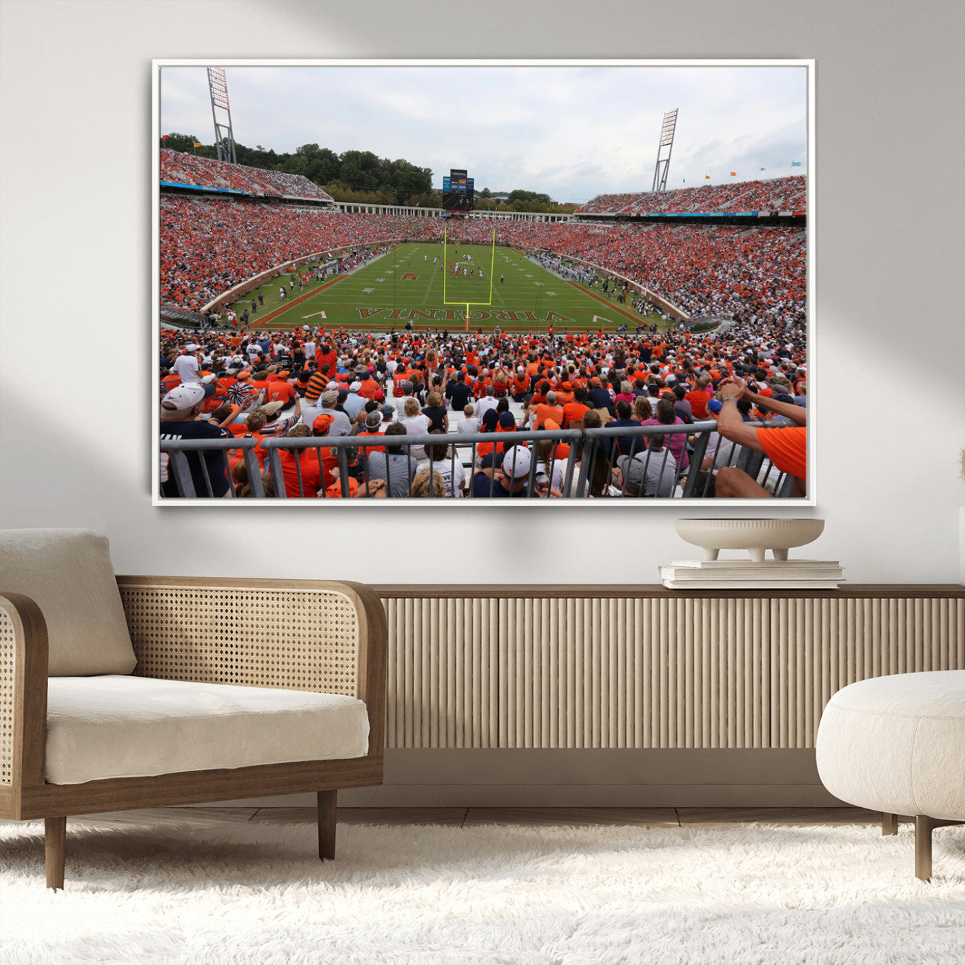 MGV-FC-36X24 - Virginia Cavaliers Football Team Print - Charlottesville Scott Stadium Print Wall Art Canvas