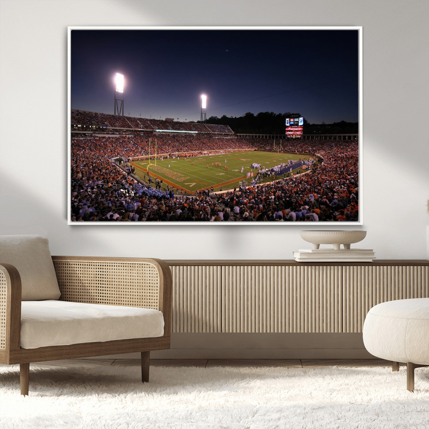 MGV-FC-36X24 - Virginia Cavaliers Football Team Print - Charlottesville Scott Stadium Canvas Print Wall Art