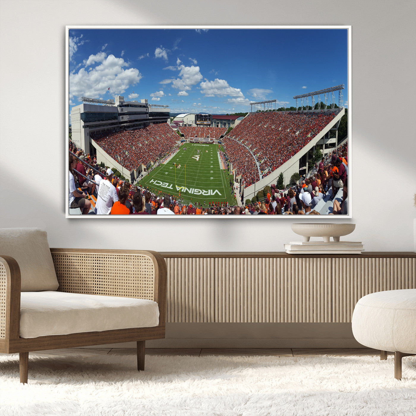 MGV-FC-36X24 - Virginia Tech Hokies Football Team Print - Blacksburg Lane Stadium Wall Art Canvas Print