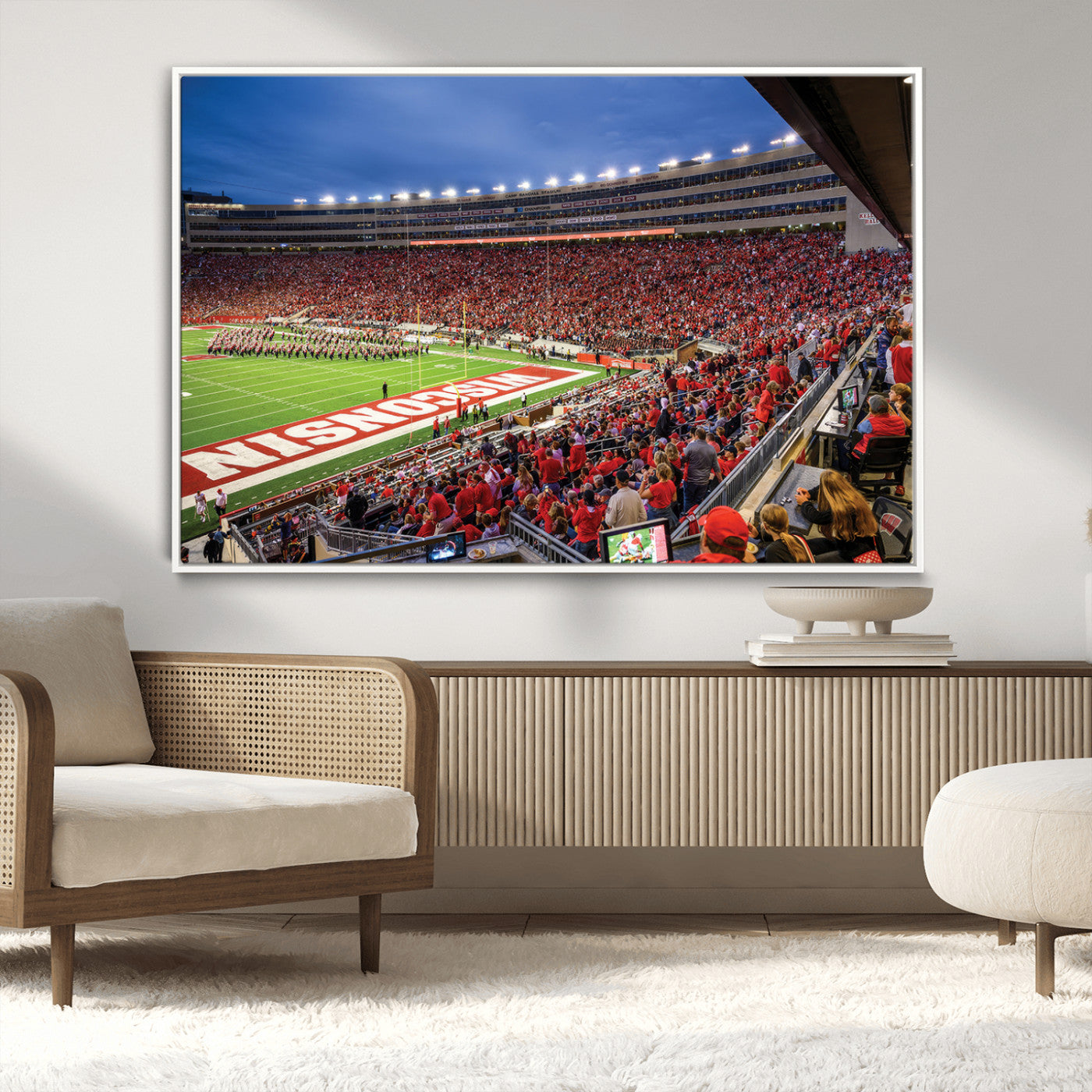 MGV-FC-36X24 - Wisconsin Badgers Football Team Print - Madison Camp Randall Stadium Wall Art, Wisconsin Badgers