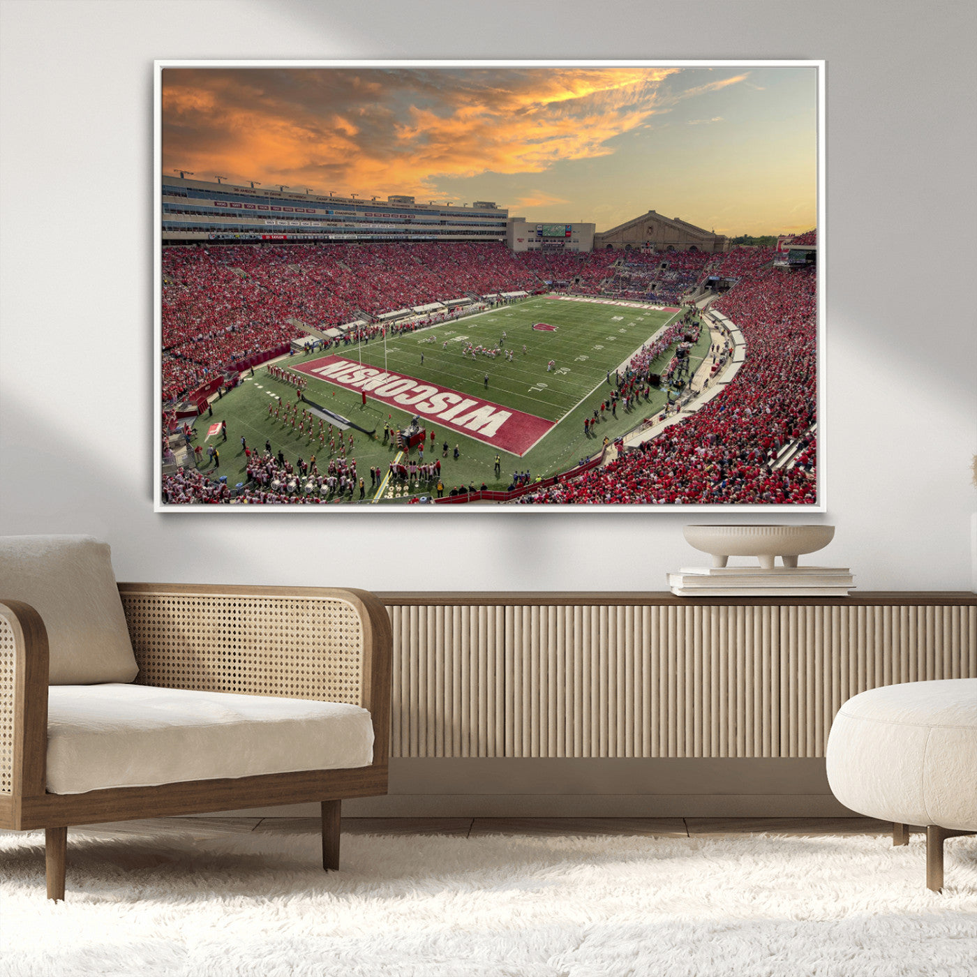 41472-MGV-CV-36X24-Camp Randall Stadium Wisconsin Badgers Large Wall Art Canvas Print | College Football Stadium Wall