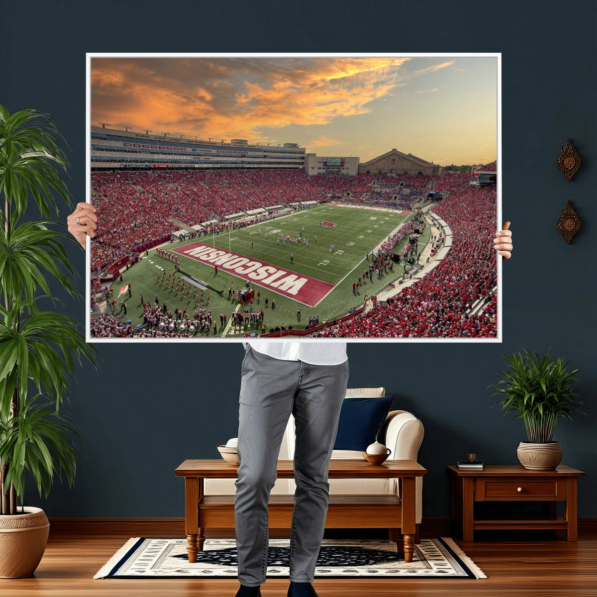 41472-MGV-CV-36X24 - Camp Randall Stadium Wisconsin Badgers Large Wall Art Canvas Print | College Football Stadium Wall