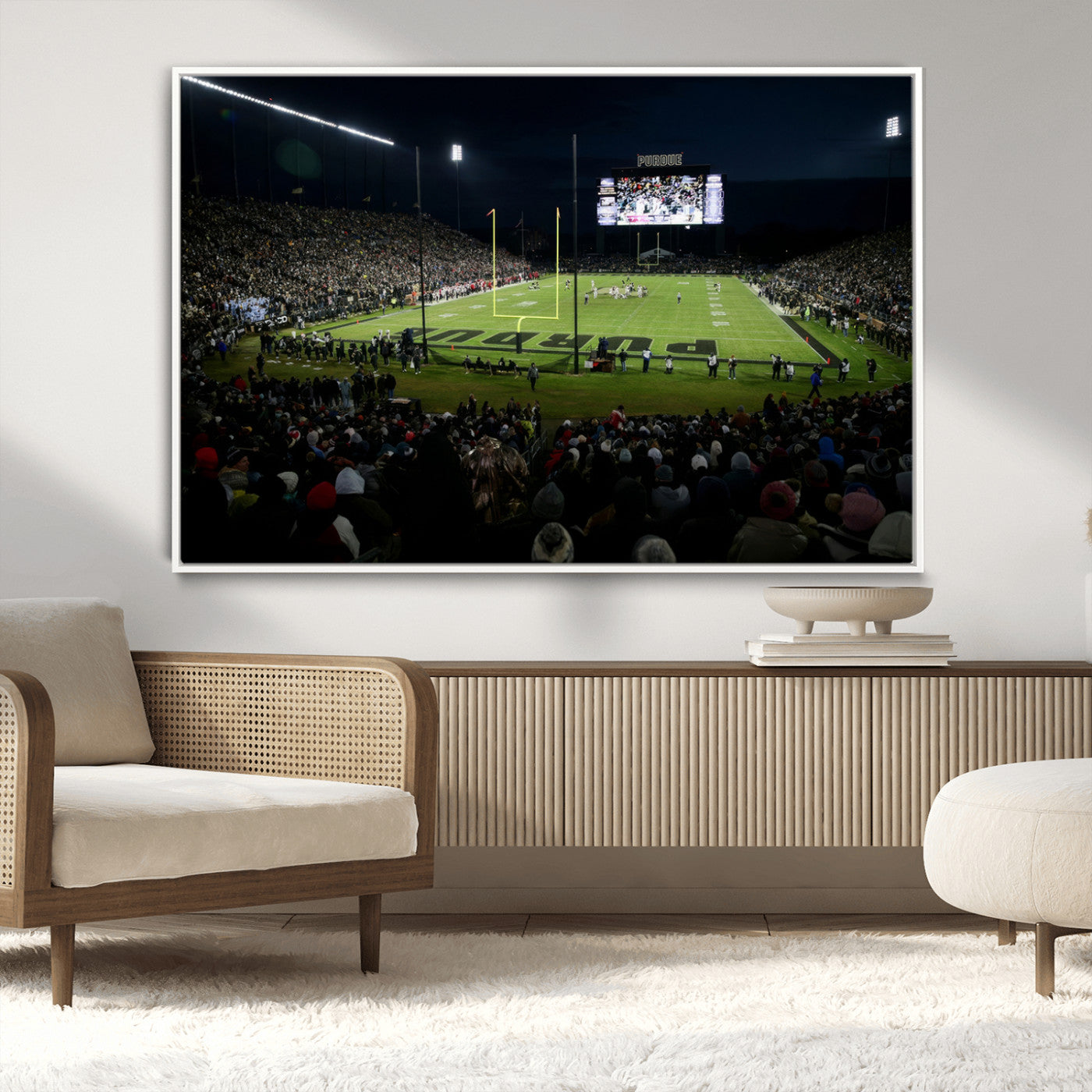 MGV-FC-36X24 - Purdue Boilermakers Football Team Print - West Lafayette Ross–Ade Stadium Wall Art Canvas Print