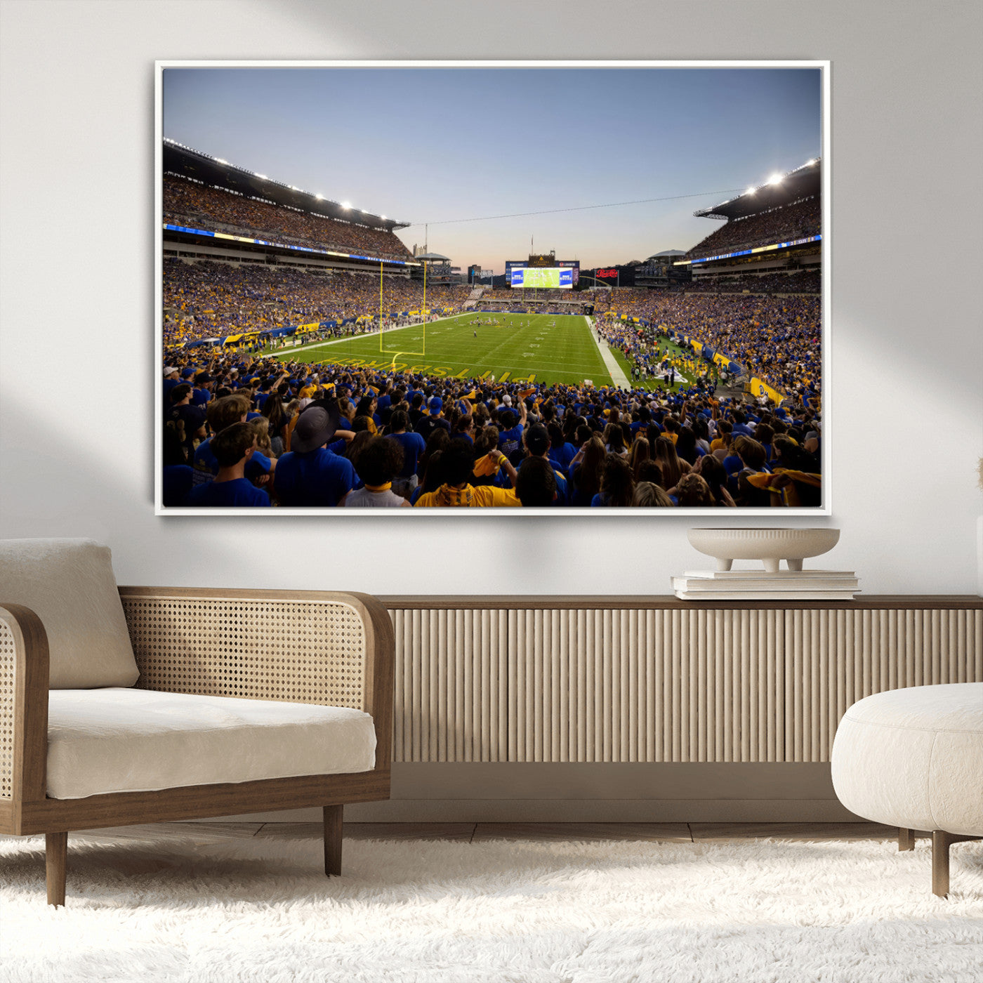 MGV-FC-36X24 - Pittsburgh Panthers Football Team Print - Pittsburgh Acrisure Stadium Wall Art Canvas Print
