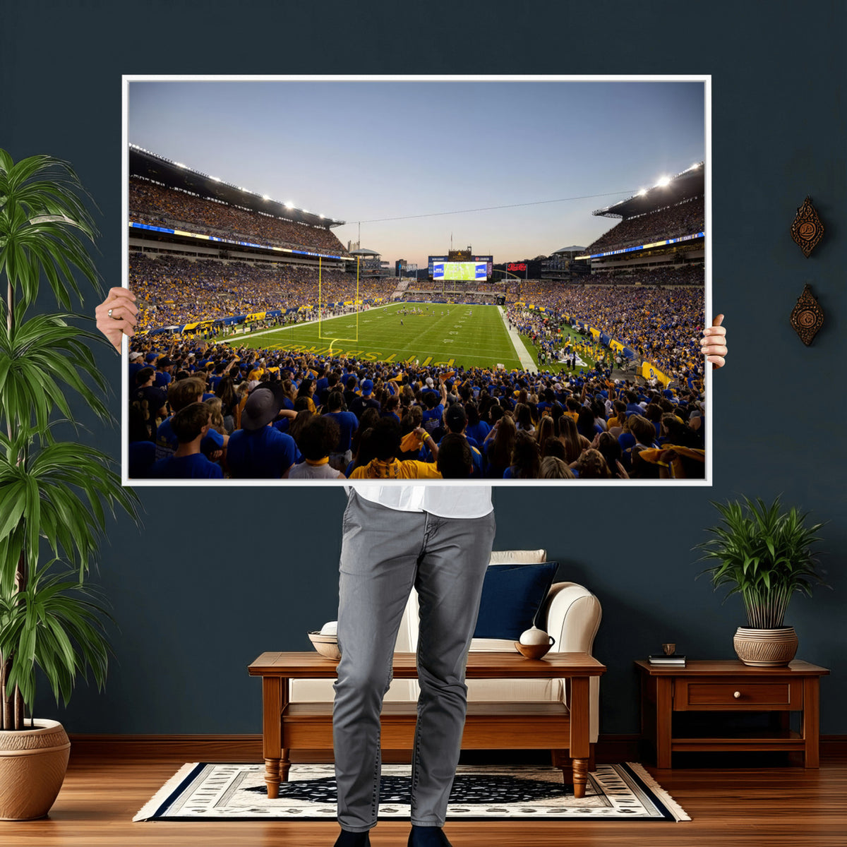41853-MGV-CV-36X24 - Pittsburgh Panthers Football Team Print - Pittsburgh Acrisure Stadium Wall Art Canvas Print