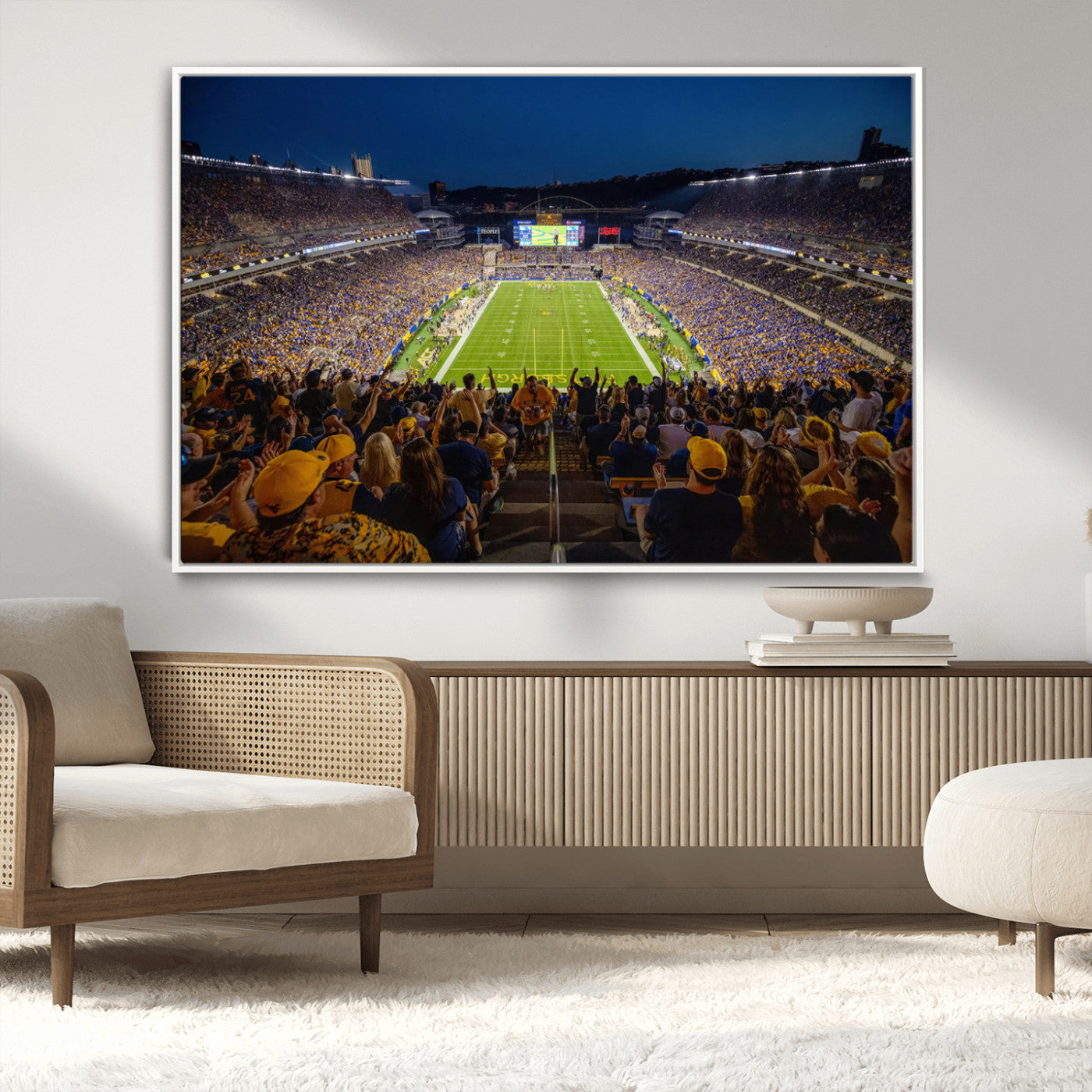 MGV-FC-36X24 - Pittsburgh Panthers Football Team Print - Pittsburgh Acrisure Stadium Wall Art Canvas Print