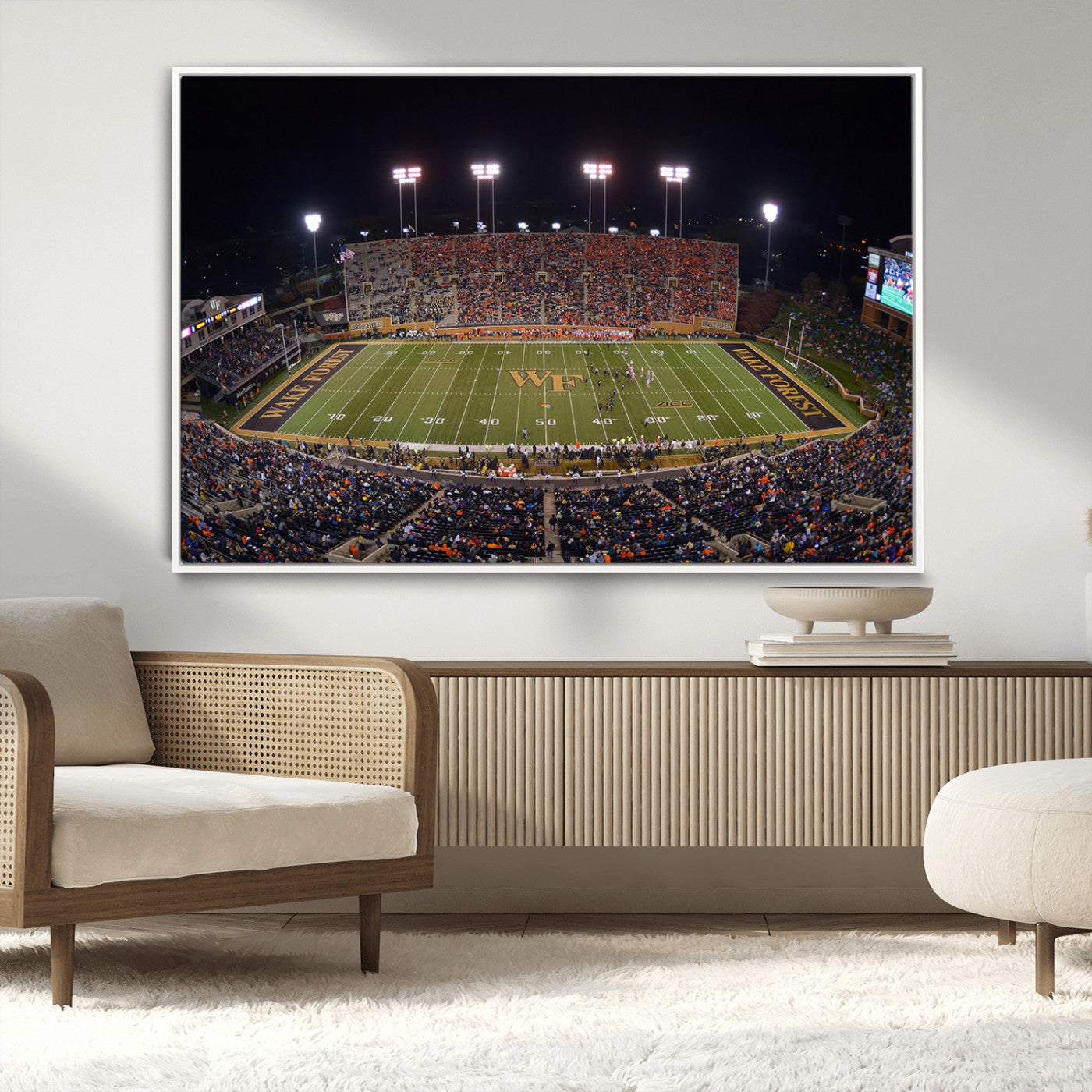 MGV-FC-36X24 - Demon Deacons Print Canvas, Football Team Print - Winston-Salem Allegacy Federal Credit Union