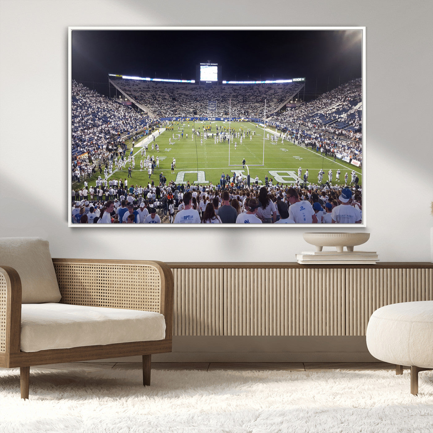 MGV-FC-36X24 - Brigham Young University Cougars Football Print Canvas - Provo LaVell Edwards Stadium Wall Art