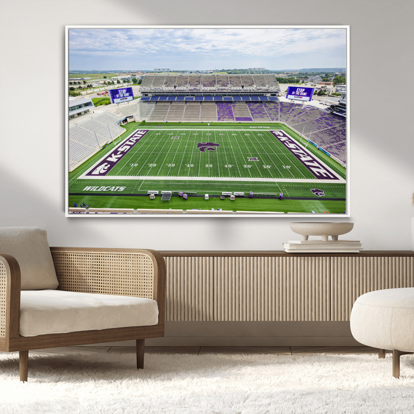 MGV-FC-36X24 - KState Wildcats Football Team Print - Manhattan Bill Snyder Family Football Stadium Wall Art Canvas