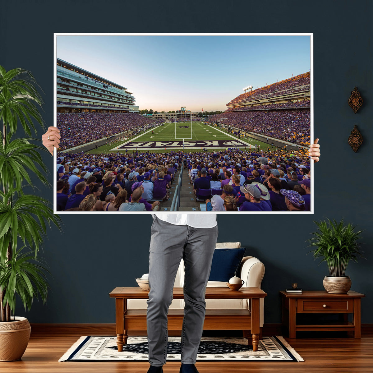 82792-MGV-CV-36X24 - Kansas State University Wildcats Football Team Print - Manhattan Bill Snyder Family Football Stadium