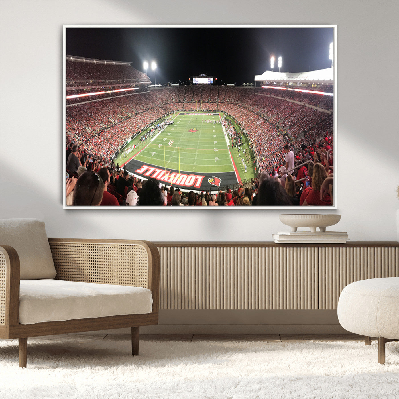 MGV-FC-36X24 - University of Louisville Cardinals Football Team Print - Louisville Cardinal Stadium Wall Art Canvas