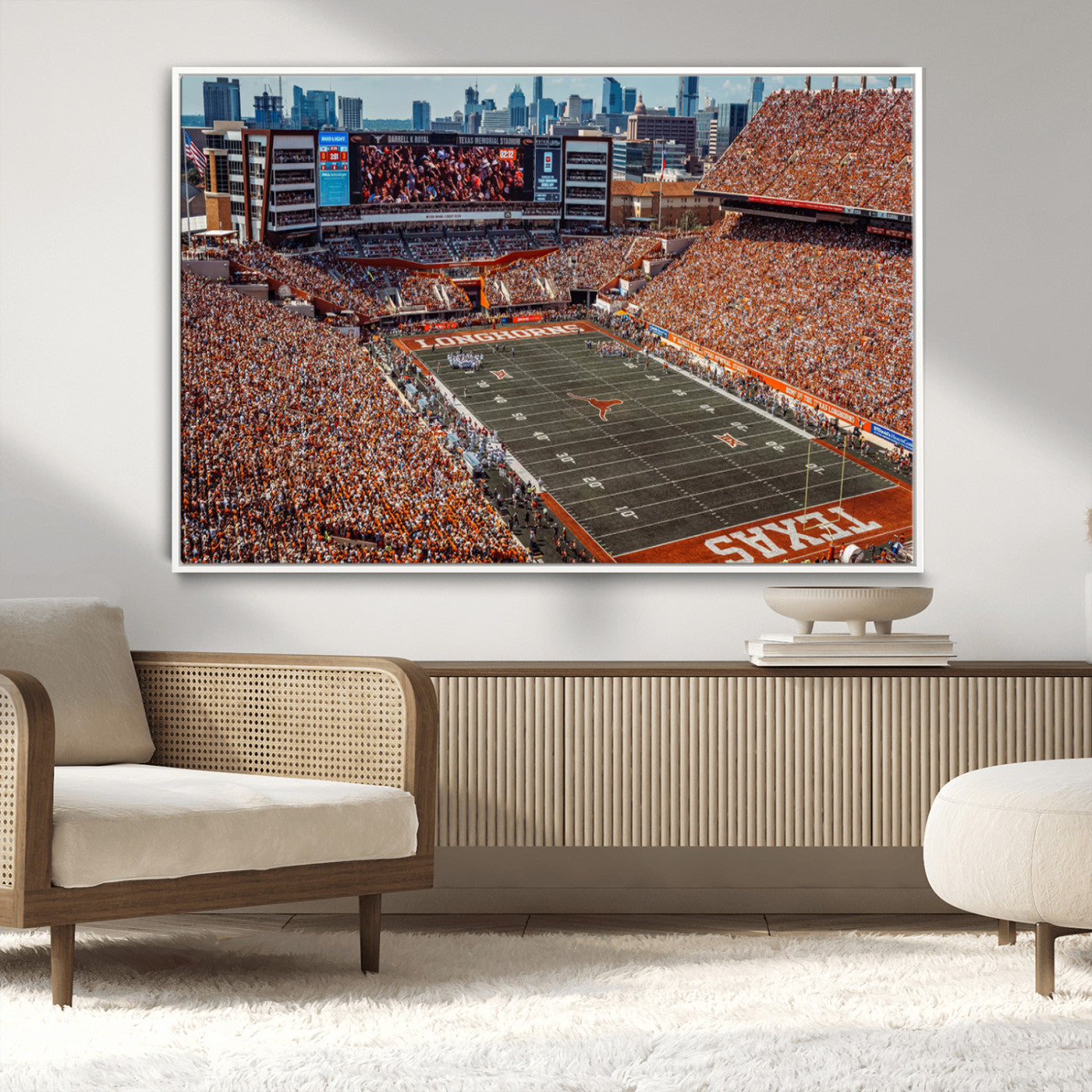 MGV-FC-36X24 - University of Texas Longhorns Football Team Print - Austin Darrell K Royal-Texas Memorial Stadium