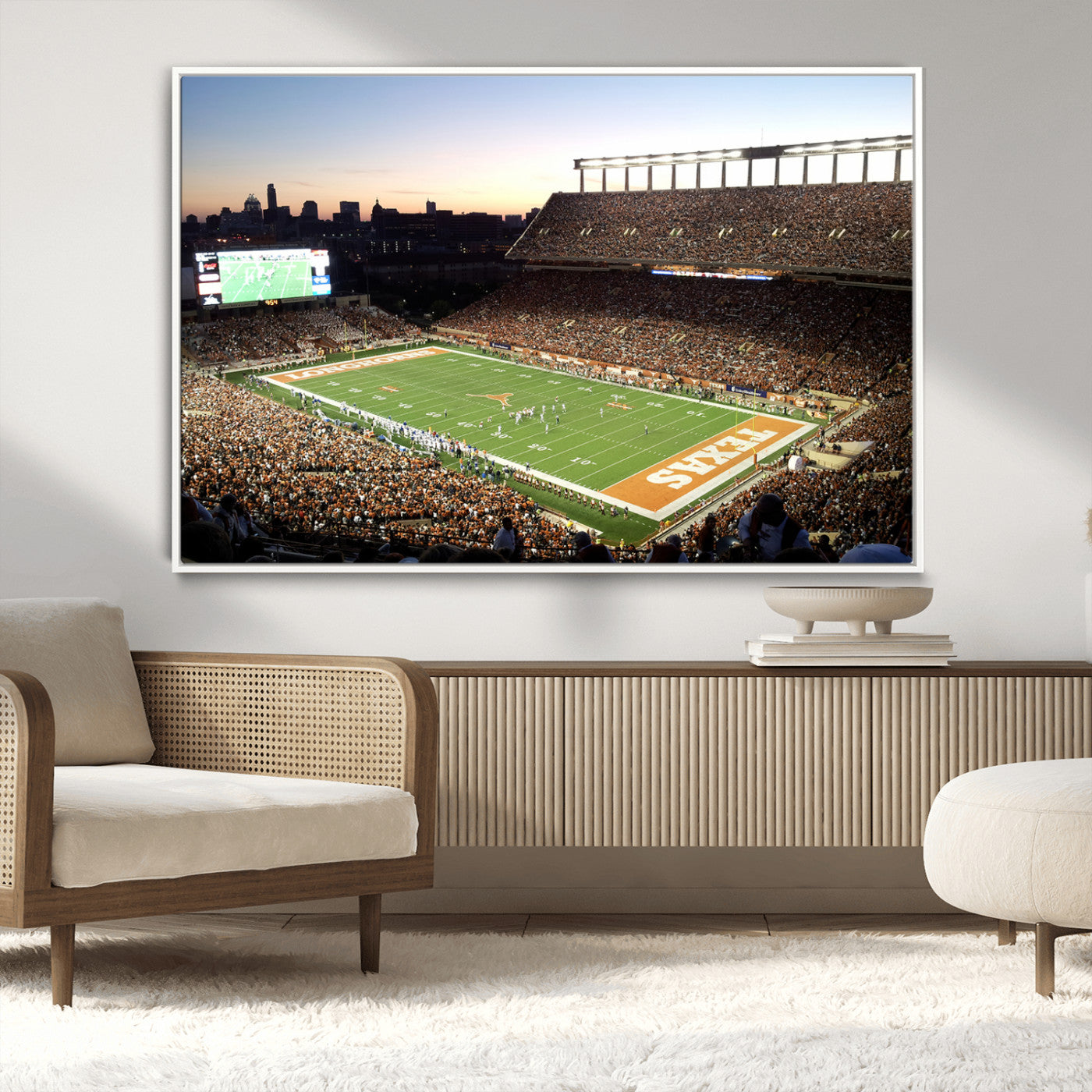 MGV-FC-36X24 - Darrell K Royal-Texas Memorial Stadium Canvas Wall Art - Texas Longhorns Football Match