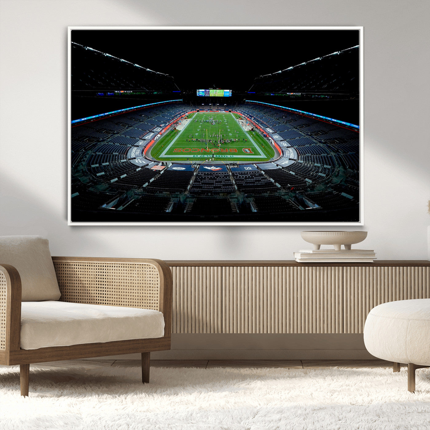 MGV-FC-36X24 - Denver Broncos Football Team Print Canvas- Denver Empower Field at Mile High Stadium Wall Art Canvas